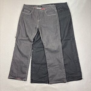 PrAna Jeans Women 12 Dark Wash Mid Rise Straight Flannel Lined Denim Lot of 2